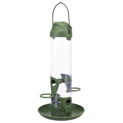Wild Bird Seed Feeder With Plate 29cm Plastic Hanging 750ml