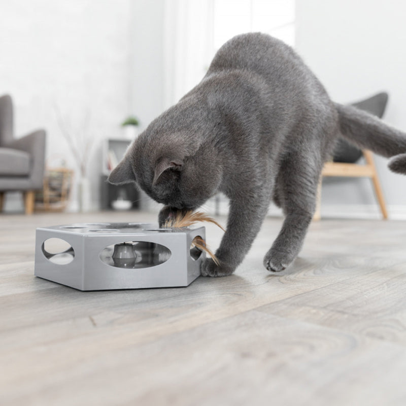 trixie interactive cat toy with feather