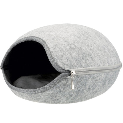 Luna Cuddly Cave Cat Bed Two In One Felt Plush