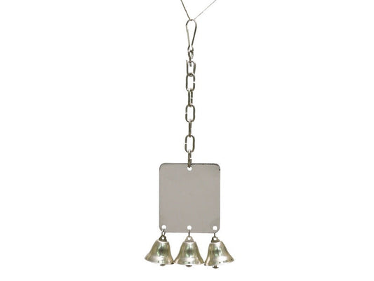Medium Mirror With Bells For Parrots And Parakeets