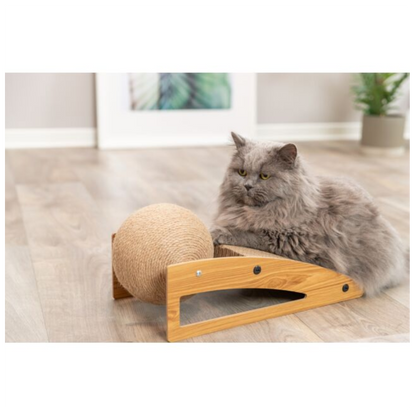 Trixie Scratching Ramp With Jute Ball Eco Friendly Cardboard Base